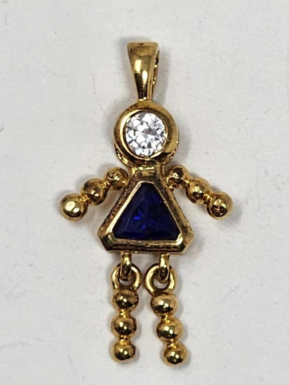 Vintage Sterling Sapphire September Birthstone Pendant